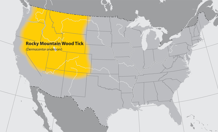 CDC Distribution Map for Rocky Mountain Wood Tick